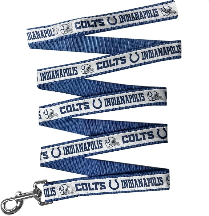 NFL PET Indianapolis Colts Dog Leash, Medium Football Team Leash for Dogs & Cats - Shiny & Colorful, Licensed by The NFL