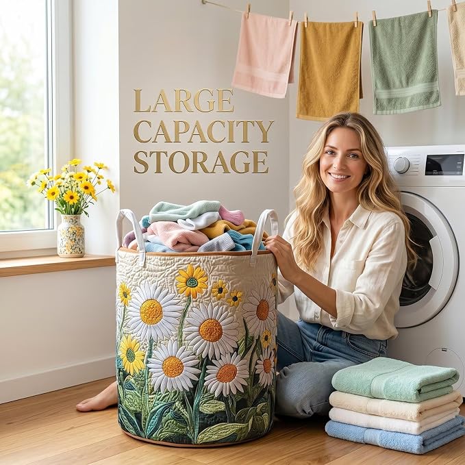 Sturdy Foldable Oxford Laundry Hamper, Funny Tote Bag Storage Basket, Heavy Duty Clothes Bucket Toy Bin for Beach, Pool & Vacation Home(14"x 18")