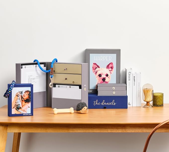 Savor | Personalizable Pet Keepsake Organizer | Keep Vet Records, Tags, Collars and Fido’s Favorite Toy Organized and Cherished Pet Memories Safe in One Convenient Home with This Gift for Pet Parents