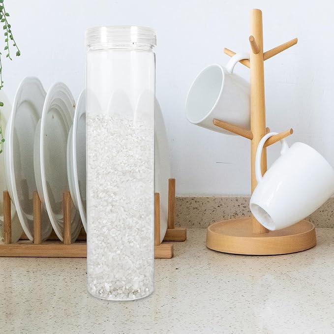 FOMIYES 3pcs round Storage Jar with Lid Food Container, 700ml Pet
