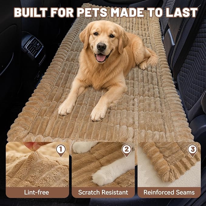 Dog Bed for Car Back Seat, Waterproof Dog Blanket for Car, Brown | Dog Bed for Car, Back Seat Dog Bed, Washable & Non-Slip Travel Pet Mat for For the Back Seat and Trunk, Fits Car, Truck & SUV