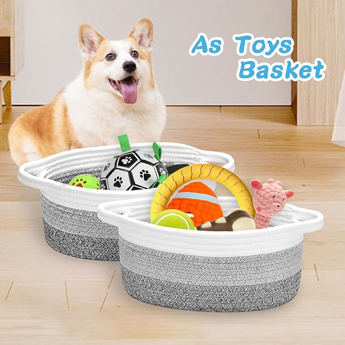ABenkle Small Woven Easter Basket with Handle, 12x8x5 inches, Durable Storage Basket, Gift Wrap Ready with Ribbon