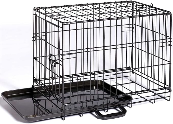 Prevue Pet Products Home On-The-Go Single Door Dog Crate - XS, Black | Extra Small Collapsible Dog Cage for Travel, Indoor and Outdoor Use, Foldable Kennel Design, Deep Plastic Pan