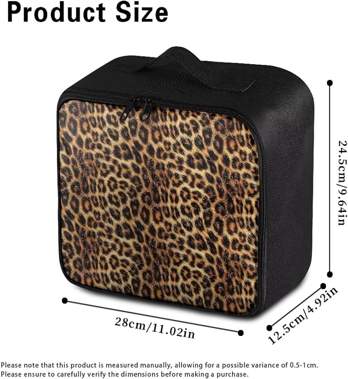 Empty First Aid Bag Leopard Print Medical Bag Empty Large Capacity for Home Office and Travel Use Lightweight Washable Soft Fabric