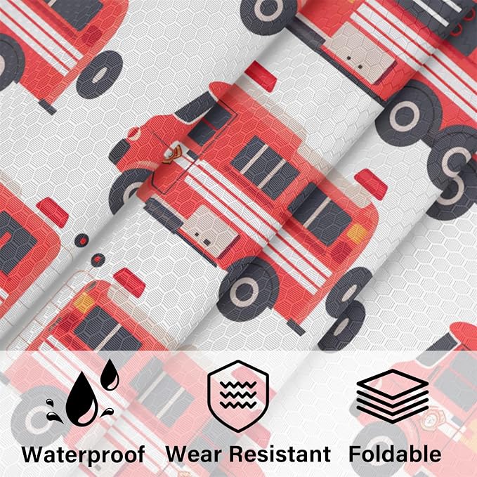 Fire Trucks Compression Packing Cubes Car 6 Set Travel Packing Cubes for Suitcases Lightweight Expandable Organizers