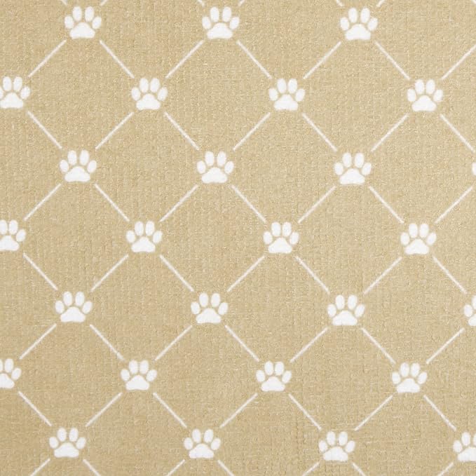 Bone Dry Machine Washable, Ultra Absorbent Pet Mat, 12x18, Taupe Trellis Print