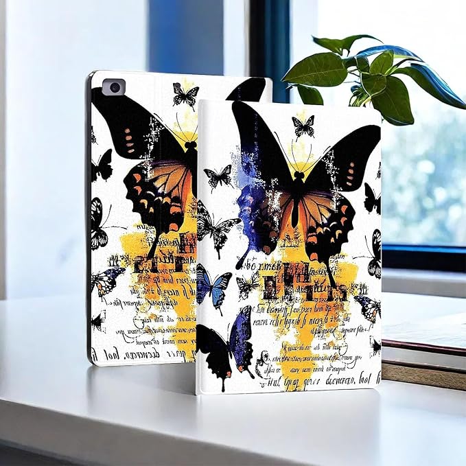 for Microsoft Surface Go 4/3/2/1-10.5" 2021 Tablet Case,Auto Wake/Sleep,Adjustable Stand Protective Cover - Butterfly Art