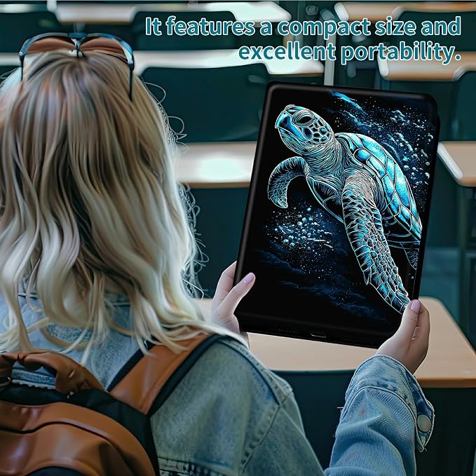 Case for Samsung Galaxy Tab S10 Plus 2024/S9 FE+/S9 Plus 12.4" 2023, 360 Degree Rotating Stand with Multi-Angle Vertical Shockproof Protective Shell for Women Men, Blue Black Turtle
