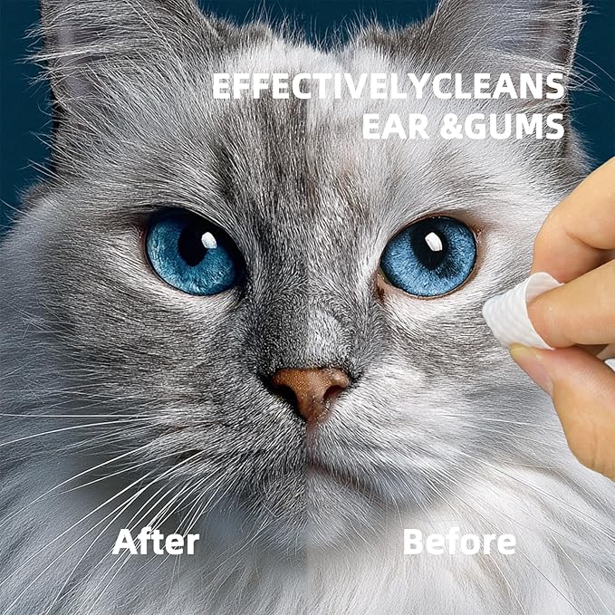 Cats Dogs Eye Cleaning Finger Wipes - 100 PCS Pet Eye Care Wipes for Cats and Dogs - Gentle Eye Area Cleaning Wipes - Removes Tear Stains & Dirt, Keeps Eyes Fresh and Clean (CY_EyeWipes)