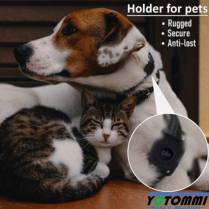 Silicone Case for life360 Tile Mate Tracker for Dog Collar (Black,2packs) | slim lightweight Cover Accessories for tag Anti-Scratch,Sturdy Secure Holder Protect tilemate Finder for pet,cat belt,bag