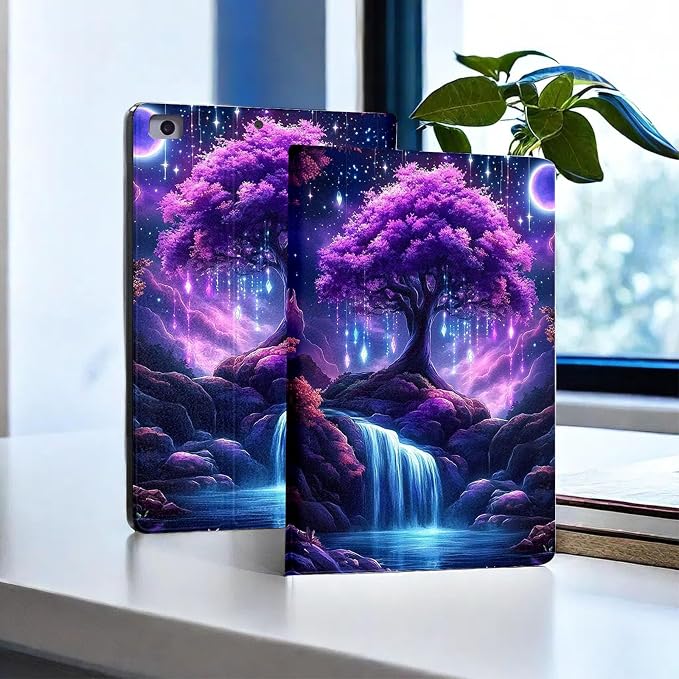 for Microsoft Surface Go 4/3/2/1-10.5" 2021 Tablet Case,Auto Wake/Sleep,Adjustable Stand Protective Cover - Purple Tree of Life