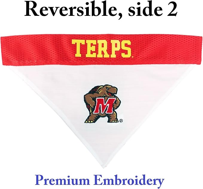 Pets First Collegiate Pet Accessories, Reversible Bandana, Maryland Terrapins Size Small/Medium