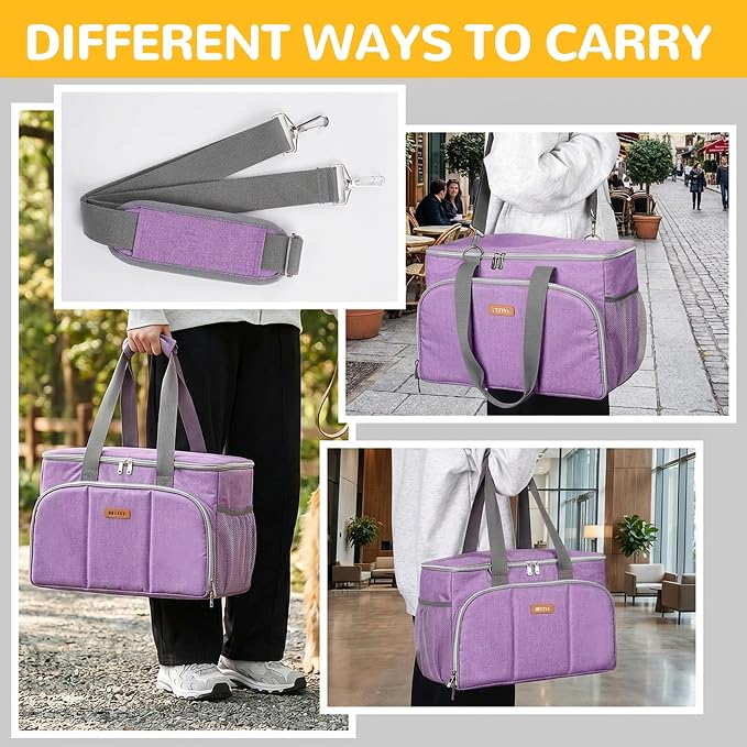 Dog Cat Grooming Bag for Vacuum,Scissors,Dog Grooming Kit Supplies | Portable Pet Grooming Supplies Organizer Tote Bag for Dogs Cats Grooming Kit Trimmer Tool Accessories Purple(Bag Only)