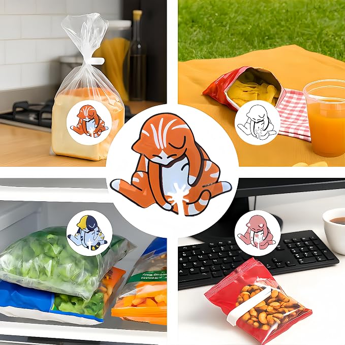 Cat Shaped Bread Clip Funny 3D Printed Bag Sealer for Cat Lovers Kitchen Organizer Cute Food Storage Bag Holder Quirky Home Gift for Pet Owners Multiple Colors (Orange)