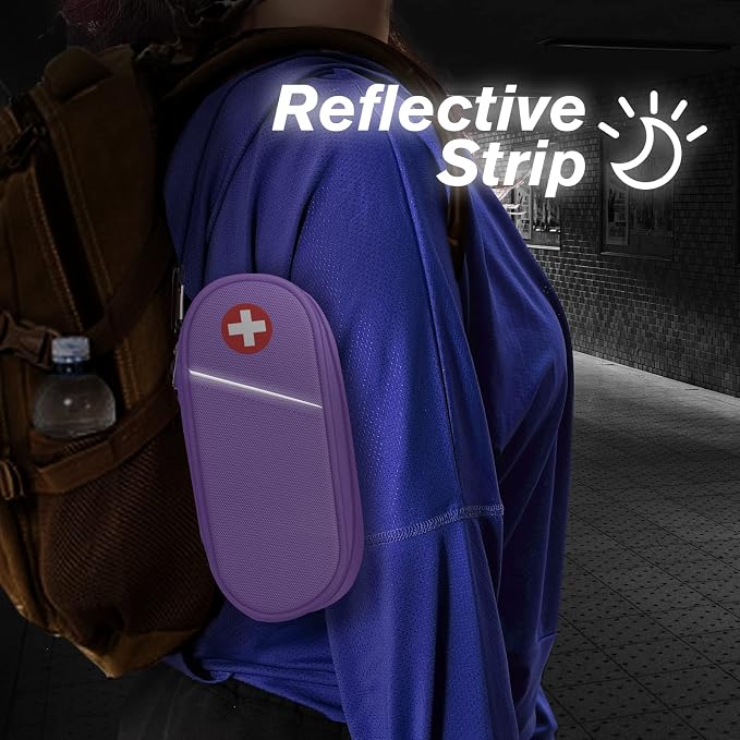 SITHON EpiPen Medical Carrying Case Insulated, Travel Medication Organizer Bag Emergency Medical Pouch Holds 2 EpiPens, Asthma Inhaler, Anti-Histamine, Auvi-Q, Allergy Medicine Essentials, Violet | Emergency Medical Travel Pouch Holds 2 EpiPens, Asthma...