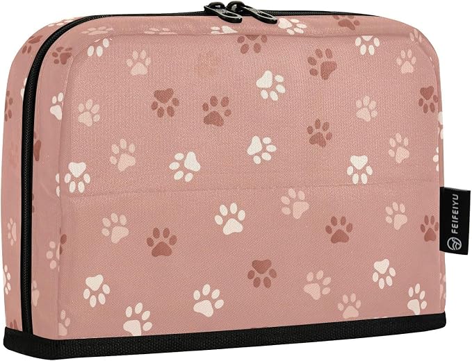 Aslsiy Large Capacity Pencil Case Rose Gold Pet Paws (1) Pencil Pouch for Boys Girls Portable Pen Bag Organizer Standing Makeup Bag for School Office Supplies