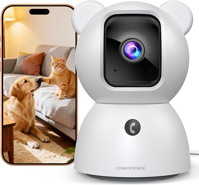 2.5K Camera for Home Security, Non-Subscription AI Human/Pet/Crying Detection, 4MP Dog/Cat/Pet Camera Indoor with Phone App, Pan Tilt 2.4G WiFi Indoor Cameras, IR Night Vision, Full Duplex 2-Way Audio