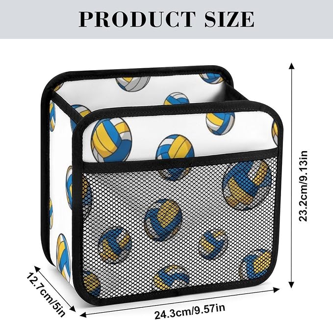 Car Seat Back Organizer Pu Leather Vehicle Backseat Storage Box, Yellow | Blue White Volleyball, Auto Hanging Pouch with Adjustable Strap PU Leather Trash Bags Travel Accessories