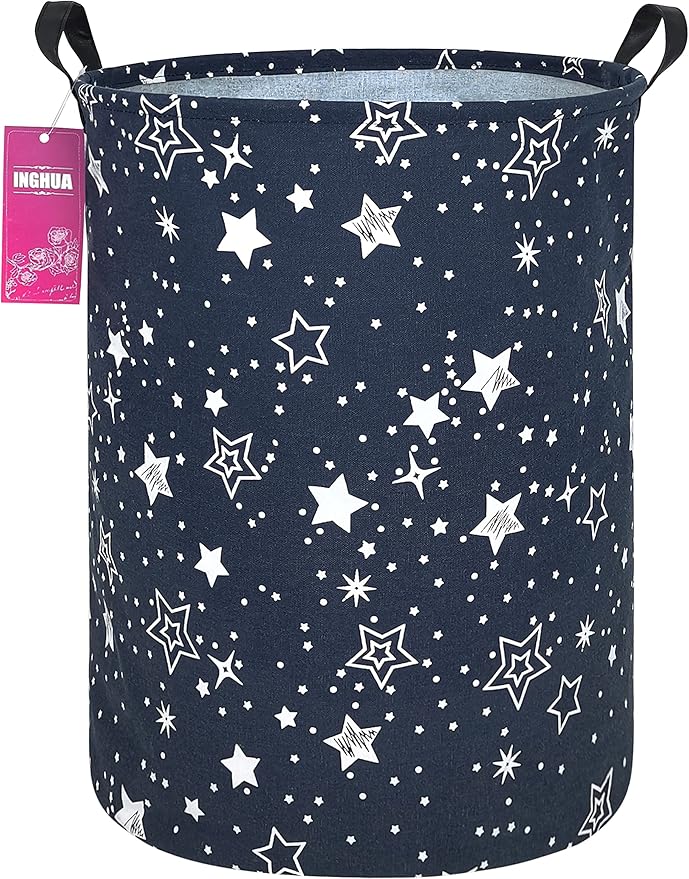 Star Fabric Storage Bin Nursery Organizer Basket | Organizer Bin Dirty Clothes Collapsible Waterproof for College Dorms, Boys and Girls Bedroom,Bathroom