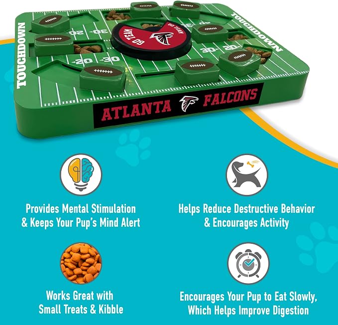 Pets First NFL Atlanta Falcons Large Puzzle Toy, New Size, Interactive Dog Treat & Slow Feeding Toy
