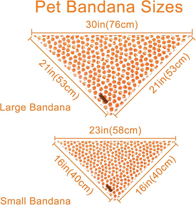 Halloween Pumpkin Dog Bandana, Halloween Triangle Bid Scarf with Pumpkin Pattern, Cotton Pet Kerchief for Girl Boy Dogs or Cats, Cute Puppy Bandana Fancy for Dogs