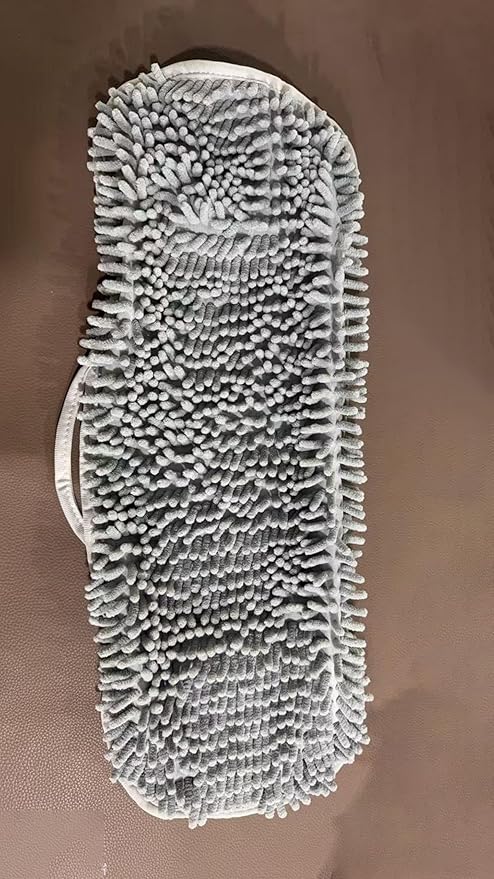 Super Absorbent Dog Drying Towel - 24.4''x10'' Chenille Microfiber Pet Bath Towel with Dual Hand Pockets, Quick Dry Soft Grooming Towel for Small Medium Large Dogs and Cats, Machine Washable (Gray)