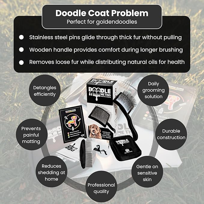 Slicker Dog Brush - Detangle - Large, Black