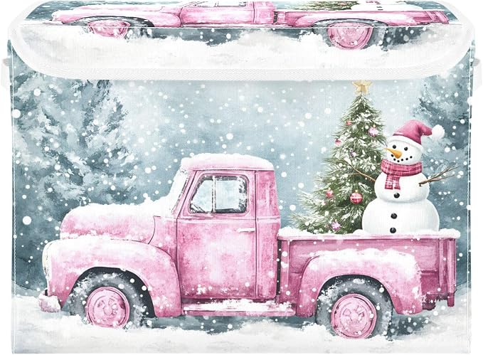 senya Christmas Baskets Collapsible Storage Bins with Lids, Car Christmas Tree Storage Boxes Clothes Baskets for Organizing