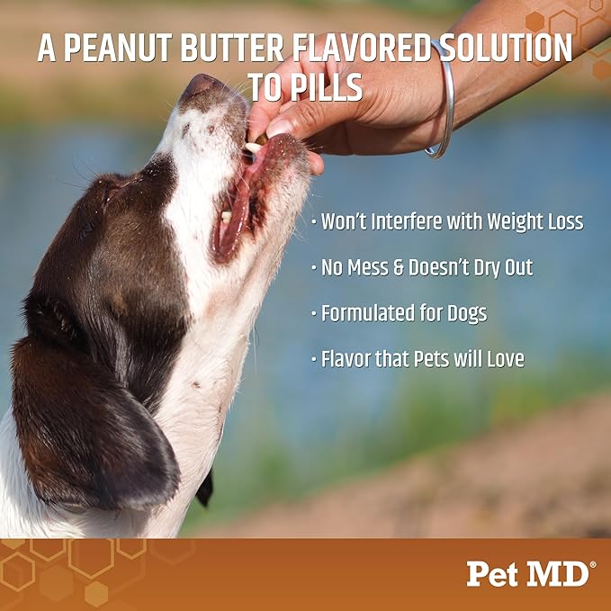 Pet MD Wrap A Pill Peanut Butter Flavor Pill Paste for Dogs - 4.2 oz | Make a Pocket or Pouch to Hide Pills & Medication