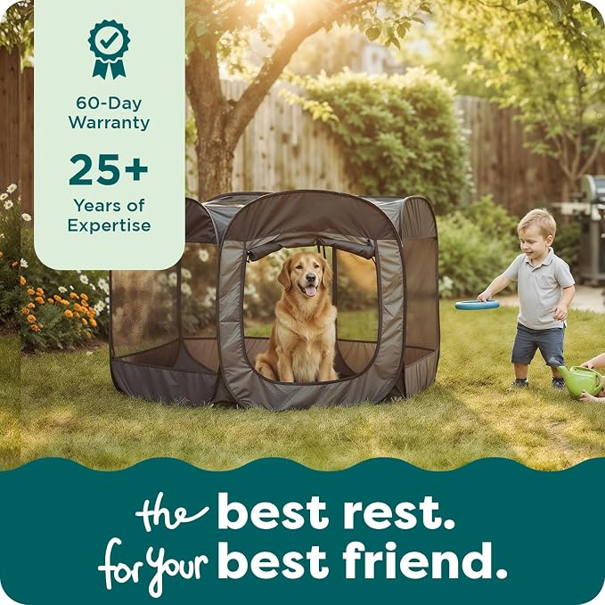 FurHaven Soft-Sided Dog & Cat Playpen, Portable Foldable Indoor & Outdoor Pet Playpen with Mesh Windows & Zippered Door, Gray, Extra Large