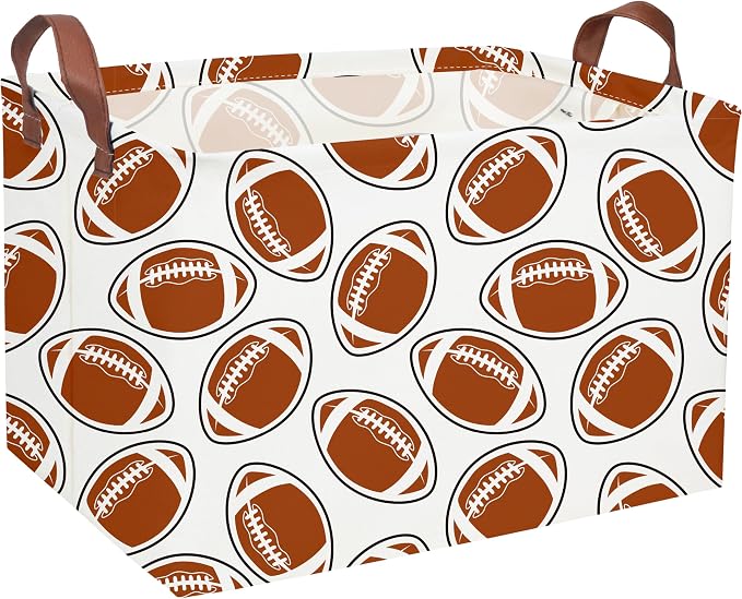 Essme Rectangular Football Baskets ,Kids Storage Box,Toy Bin for Boys with Handles for Room Decor, Kids Basket,Shelf Basket,Toy Organizer(Footballs)