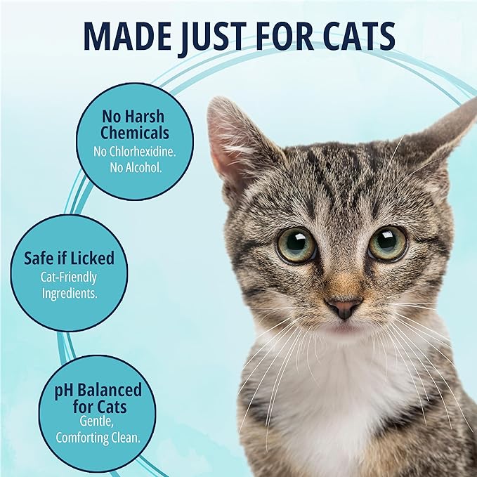 NOVEHA 150 PCs Cat Ear Wipes that Gently Clean & Soothe Sensitive Cat Ears; Soft Ear Cleaner for Removing Wax, Dirt & Odor; Alcohol-Free Ear Care with pH Balanced Formula; Unscented Grooming Care