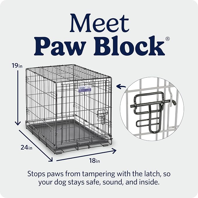 Midwest 24-Inch Single Door iCrate, for Small Breeds, 12-20 lbs