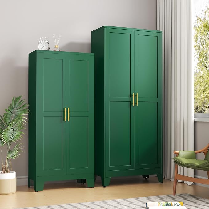 pozdeg 75" Green Heavy Duty Metal Garage Storage Cabinet