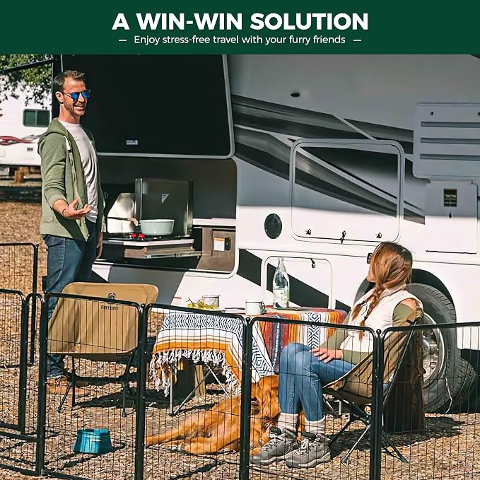 FXW Rollick Dog Playpen, Indoor, Yard & RV Camping, 50" H, 16 Panels | Easy setup, Heavy-duty, DIY layouts, for Ultra Large Dogs, Patented