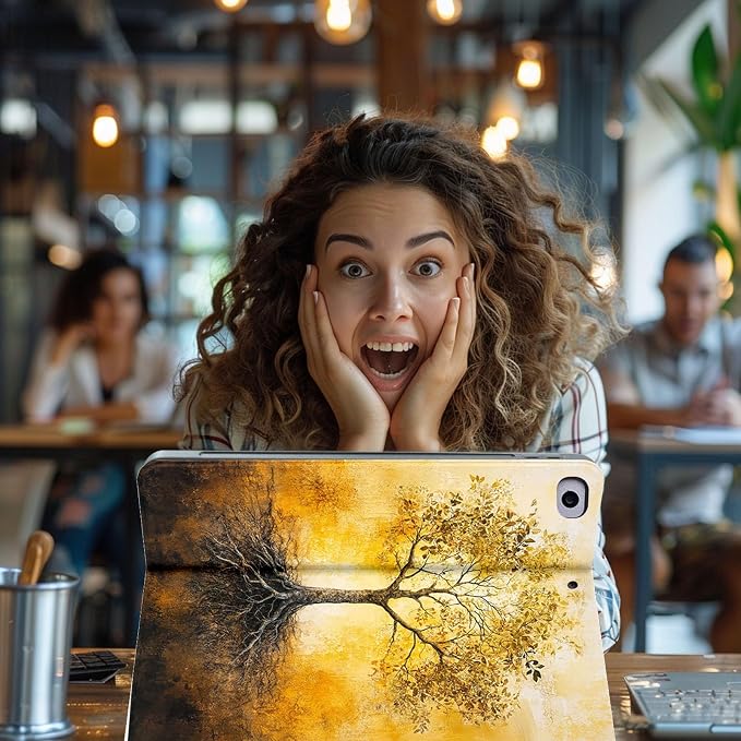 for Microsoft Surface Pro 8-13" 2021 Tablet Case,Auto Wake/Sleep,Adjustable Stand Protective Cover - Golden Life Tree