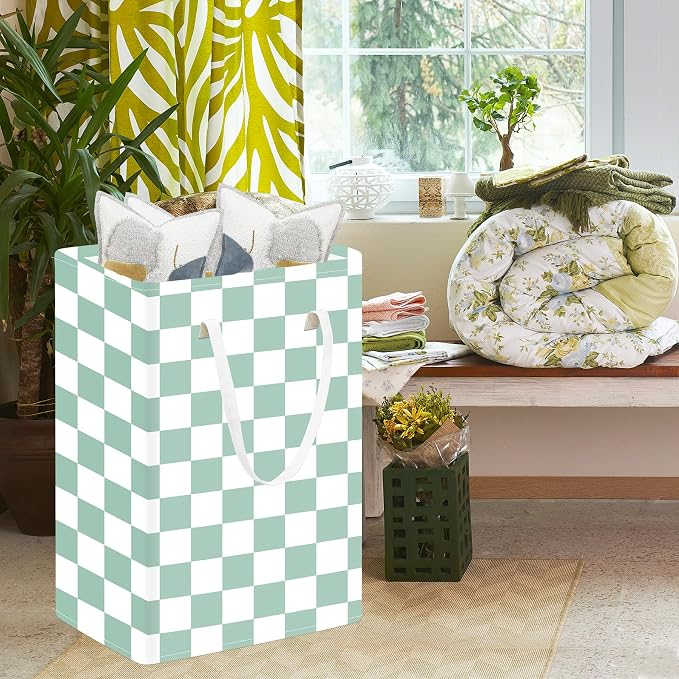 MAIZMZ Sage Green Foldable Laundry Basket 75L Kids Hamper Girls Storage Bins Waterproof Toys Organizer Large Canvas for Home/Dorm/Kitchen/Pet/Office/Closet/Shelf/Living Room Decor Gift Baskets