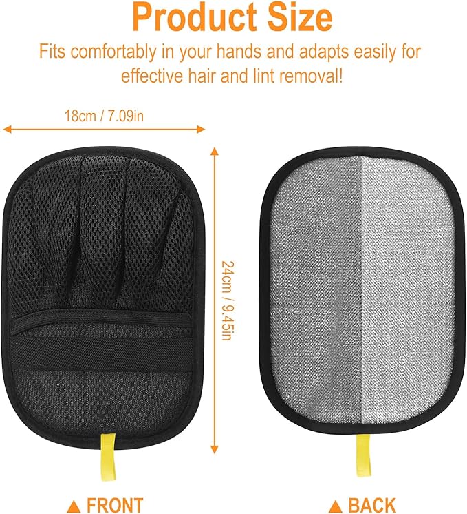 Pet Hair Removal Glove,Five Finger Reusable Cat Dog Hair Remover Electrostatic Gloves,Double Sided Grooming Mitt for Couch, Bed, Furniture, Carpet, Curtain, Clothes 2Pcs