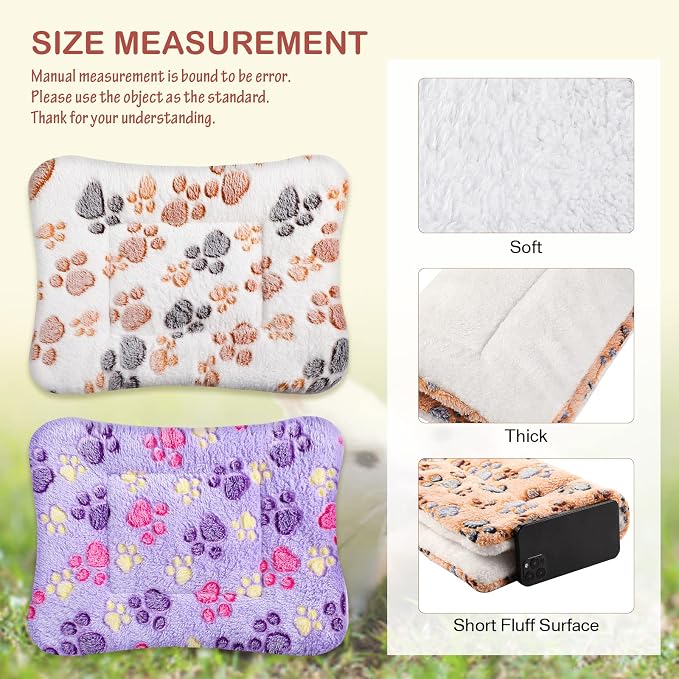 4 Pack Soft Pet Bed Mat Small Dog Crate Fleece | Tuanse Soft Pet Beds Mat Small Dog Crate Fleece,13 X 10 Inches,Vivid Color