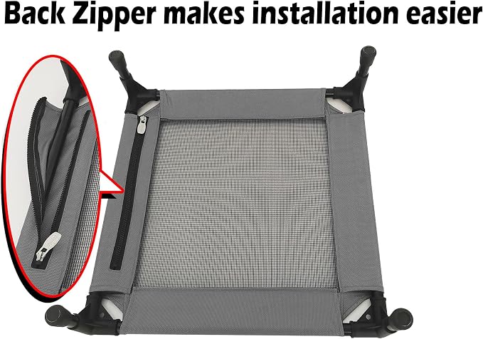Pozico Elevated Pet Bed with Breathable Mesh for Small Cat and Dog, Raised Cooling Pet Cot for Puppy and Kitty, 18.9x18.9 inch (Dark Gray Bed)