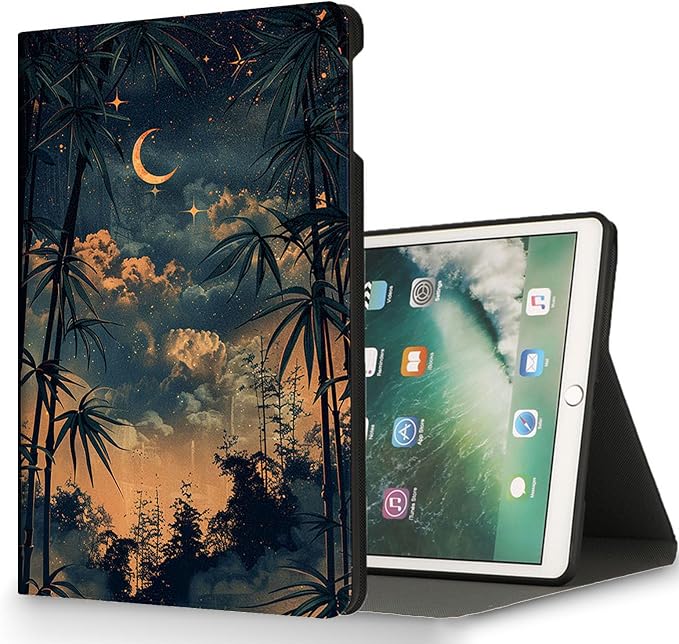 for Microsoft Surface Go 4/3/2/1-10.5" 2021 Tablet Case,Auto Wake/Sleep,Adjustable Stand Protective Cover - Starry Bamboo Night