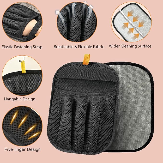 AONEGOLD Pet Hair Glove Removal & Deshedding Comb for Cats and Dogs, Electrostatic Magic Brush for Furniture Laundry Car Seat Reusable Pet Hair Remover Tool Cleaning Supplies(Gloves + Comb)