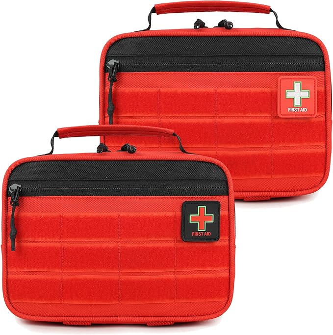 2Pack Handy Mini First Aid Kit Empty, First Aid Bag For Your Next Adventure, Emergency Kit For Home, Office, Vehicle, First Aid Supplies Organizer Bag For Travel Outing (Pro Edition)