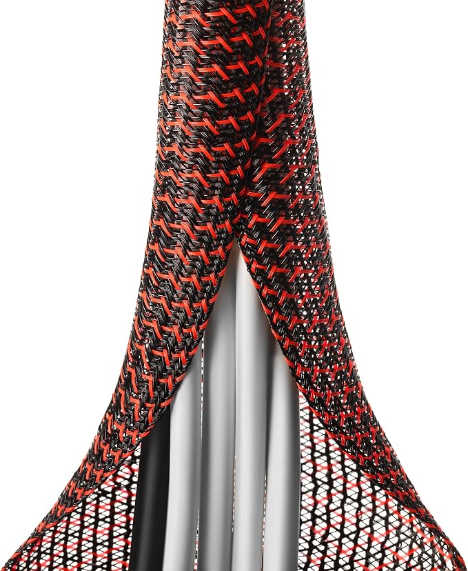 ZhiYo Cable Sleeve, 6.6ft - 4/5 inch, Black - Red | Cord Wrap Wire Protector Tubing, For Pets, PC Cable Wrap, Computer Cable Management