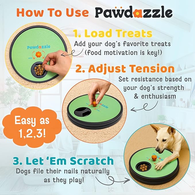 Dog Nail Scratch Board with Treat Box - Interactive Dog Scratch Pad for Nails with Built-in Reward System | Non-Slip Base & Extra Sand Paper Sheet Included, Stress-Free File Board for Pets