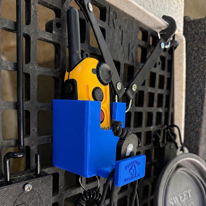SparkDog GrabNGo E-Collar Dock, Fits Large RuffLand (Blue, Standard) | Crate-Mounted Holder for E-Collar Remote & Strap, Durable K9 Accessory for Dogs, Made in USA
