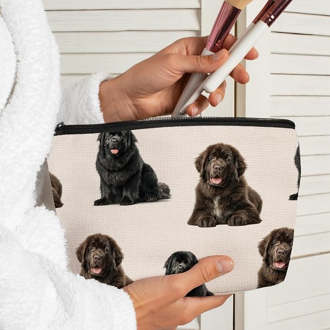 Newfound Dog Makeup Bag, Newfound Lovers Gifts Cosmetic Bag for Women, Dog Mom Lovers Owner Gifts for Women Christmas, Pet Lover Gift Zipper Travel Makeup Pouch for Purse