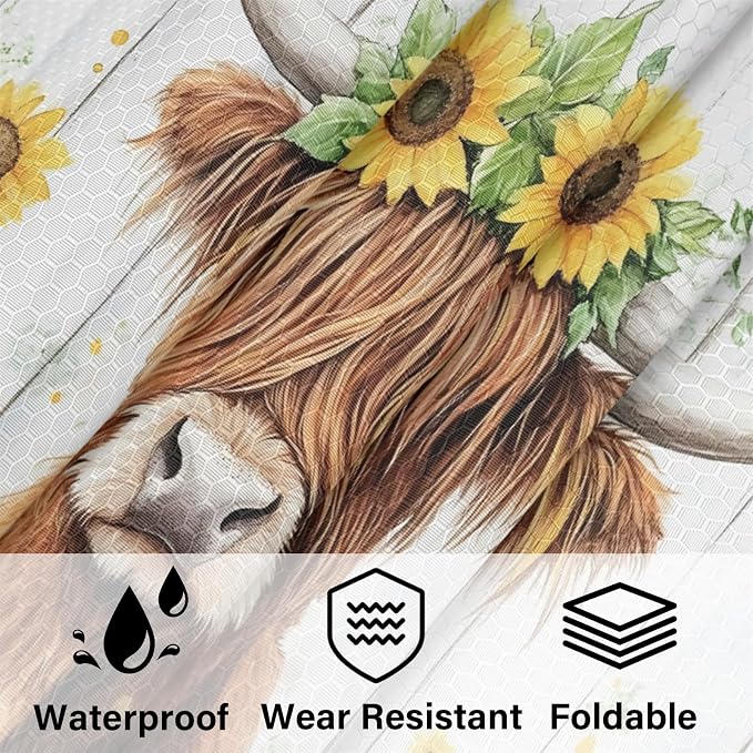 Highland Cow 6 Set Compression Packing Cubes Funny Cattle Bull Cow Expandable Packing Organizer for Travel Accessories Luggage Suitcase Bag