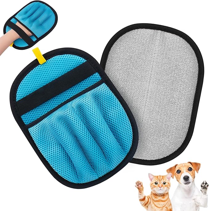 Coppthinktu Pet Hair Removal Glove for Dogs Cats, Pet Hair Remover Brush Electrostatic Five-Finger Dog Hair Remover Tool, Upgraded Reusable Magic Brush for Clothing, Laundry, Carpet, 1 PCS