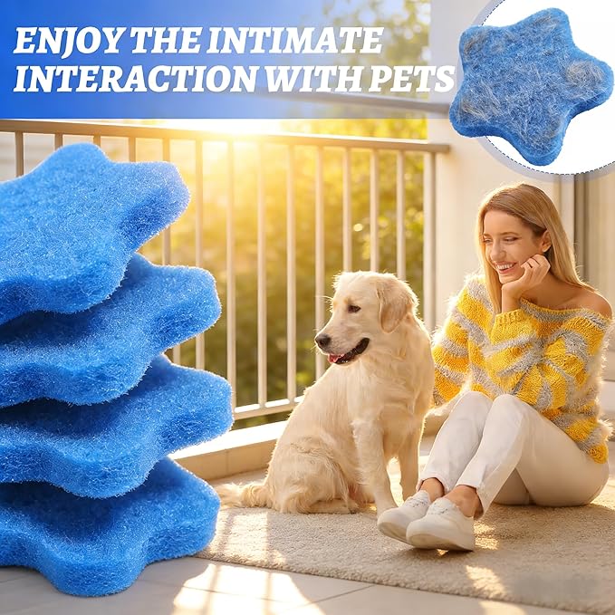 6 PCS Pet Hair Remover for Laundry – Effectively Removes Fur, Lint & Dander – Reusable, Eco-Friendly Laundry Pet Hair Catcher – Gentle on Clothes, Protects Machine, Easy to Use & Clean (Blue)
